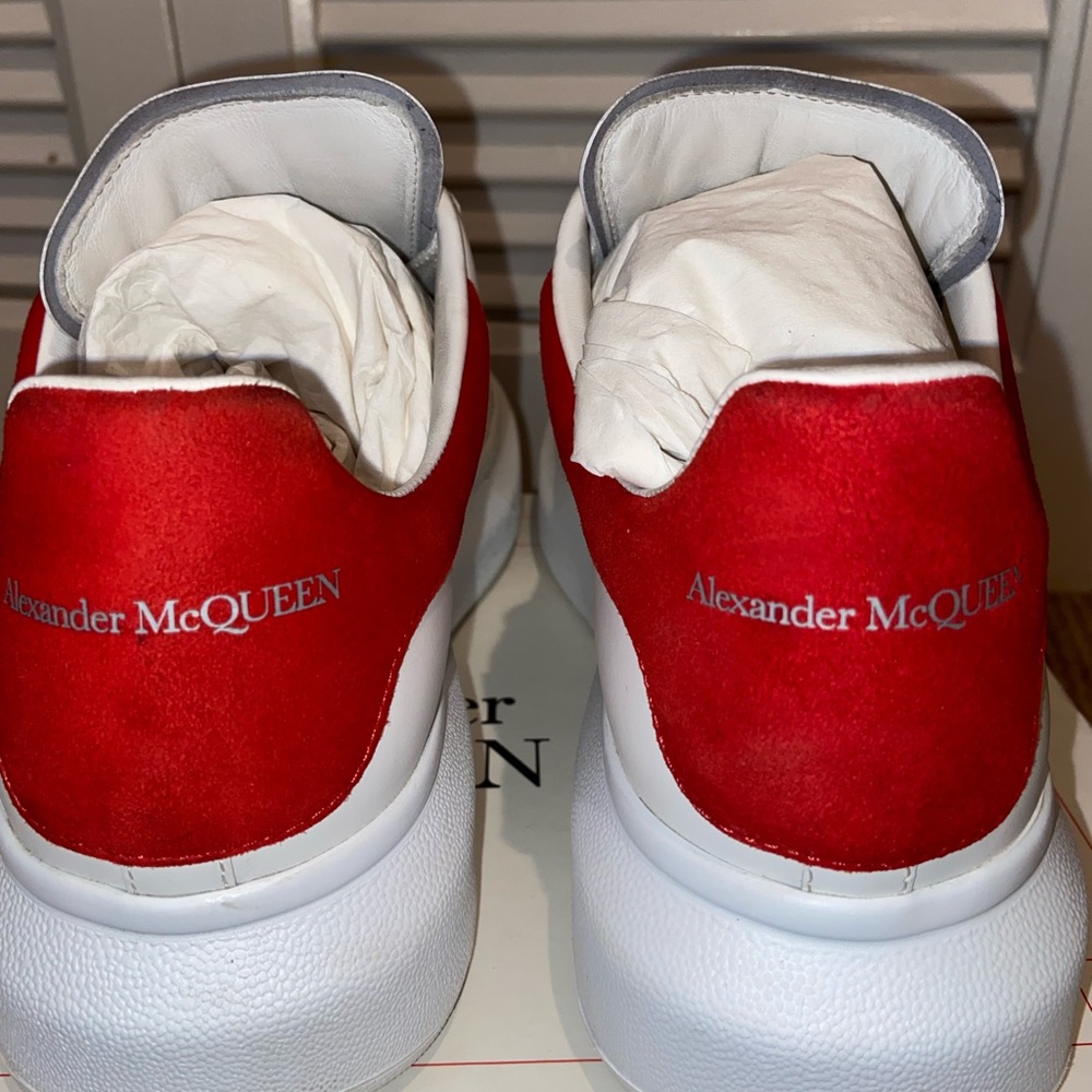 - Authentic Red & White Alexander McQueen Sneakers. - Picture 1 of 7